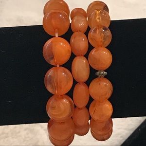 Orange beaded bracelets